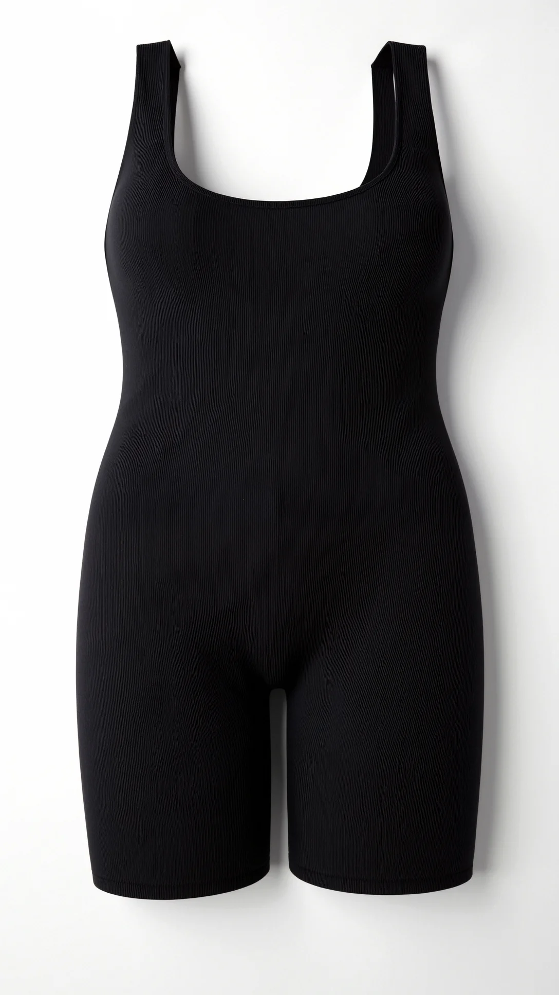 Ribbed Square Neck Briefs Bodysuit - Nextleian