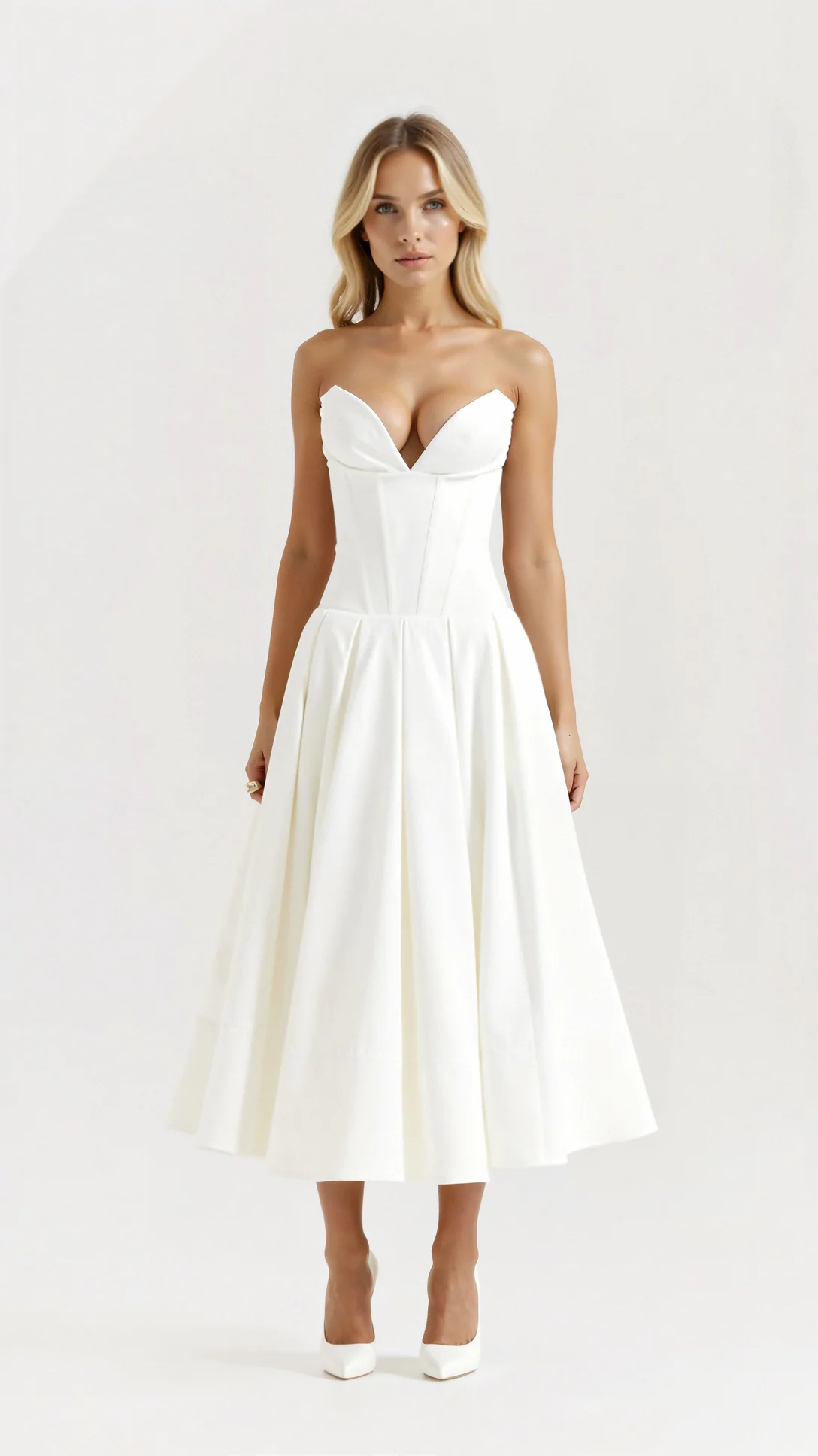 Celestia Strapless Midi Dress - Nextleian