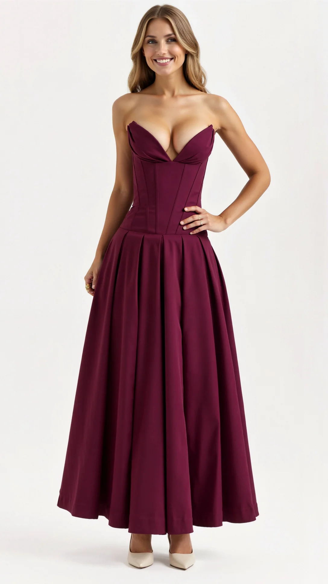 Celestia Strapless Midi Dress - Nextleian